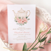 Floral Tea Party Baby shower Uitnodiging