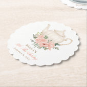 Floral Tea Party Birthday Kartonnen Onderzetters (Gekanteld)