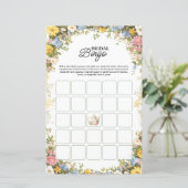 Floral Tea Party Bridal Shower Bingo Game (Staand voorkant)