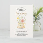 Floral Tea Party Bridal Shower Kaart (Staand voorkant)