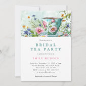 Floral Tea Party bruids douche uitnodiging (Voorkant)