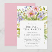 Floral Tea Party bruids douche uitnodiging (Voorkant / Achterkant)