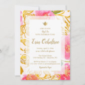 Floral Tea Party bruids douche uitnodiging (Voorkant)