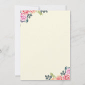 Floral Tea Party bruids douche uitnodiging (Achterkant)