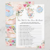 Floral Tea Party Hoe goed ken je het Bride Game? (Voorkant / Achterkant)