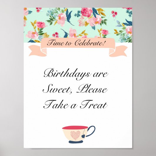 Floral Tea Party Poster (Voorkant)