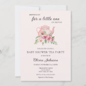 Floral Tea Party Roze Baby shower Binnenkort om ma Kaart (Voorkant)