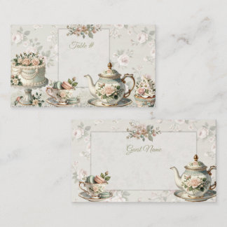 Floral Tea Party Table Numbers & Place Cards Plaatskaartje
