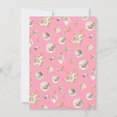 Floral Tea Party tak Verjaardag Kaart (Achterkant)