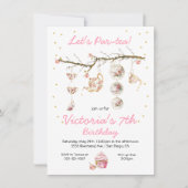 Floral Tea Party tak Verjaardag Kaart (Voorkant)