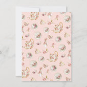 Floral Tea Party tak Verjaardag Uitnodiging (Achterkant)