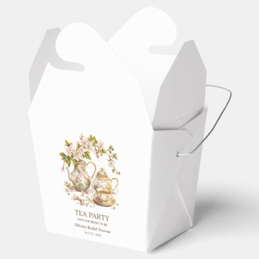 Floral Tea Party Tijd voor Tea Vrijgezellenfeest Bedankdoosjes (Geopend)