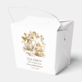 Floral Tea Party Tijd voor Tea Vrijgezellenfeest Bedankdoosjes (Achterkant)