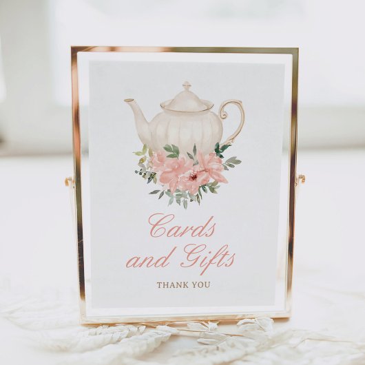 Floral Tea Party verjaardagskaarten en geschenken Poster