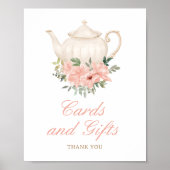 Floral Tea Party verjaardagskaarten en geschenken Poster (Voorkant)