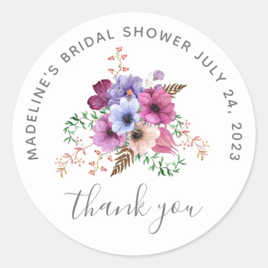  Floral Tea Party Vrijgezellenfeest dank u Ronde Sticker (Voorkant)
