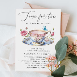 Floral Tea Party Vrijgezellenfeest met vlinder Kaart