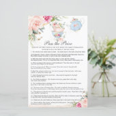 Floral Tea Party Vrijgezellenfeest Pass het prijss (Staand voorkant)