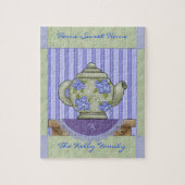 Floral Tea Pot Quilt Block Boxed Puzzle Legpuzzel (Verticaal)