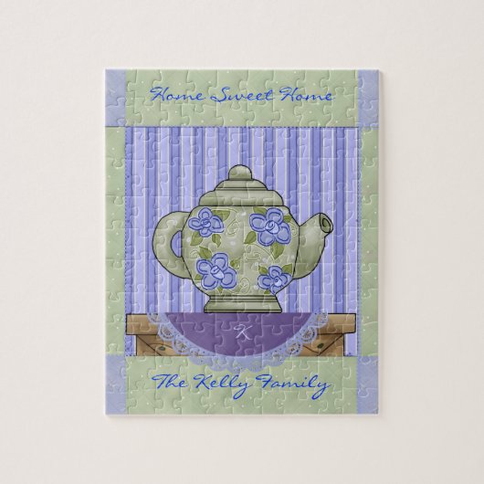 Floral Tea Pot Quilt Block Boxed Puzzle Legpuzzel (Verticaal)
