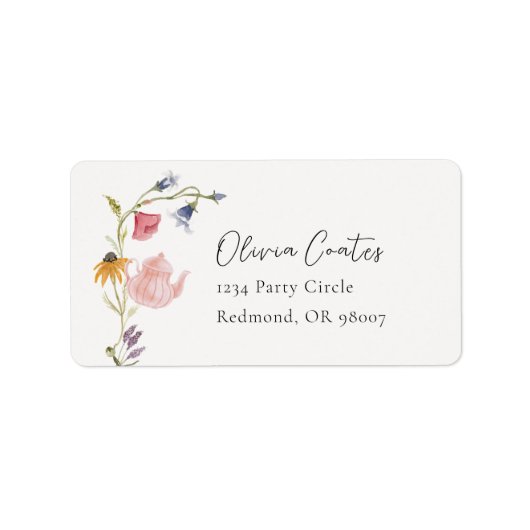 Floral Tea Retour Adres Label (Voorkant)