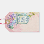 Floral Tea Room Cadeau Gift Labels Cadeaulabel (Achterkant Horizontaal)