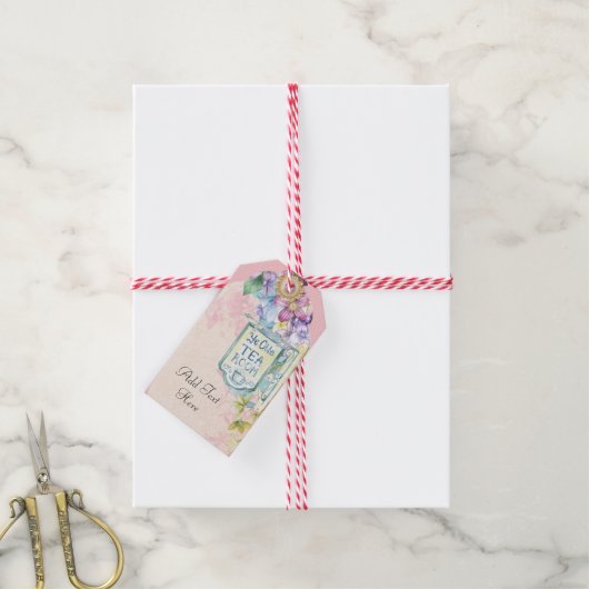 Floral Tea Room Cadeau Gift Labels Cadeaulabel (Met Touw)