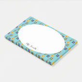 Floral Teacher Aqua Custom Name Post-it® Notes (Schuin)