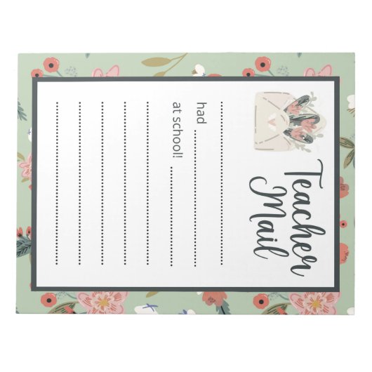 Floral Teacher Mail Notitieblok (Voorkant)