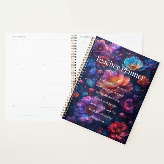 Floral Teacher Planner met Inspirerend Quote (Display)