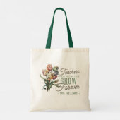 Floral Teachers Waardering Canvas tas (Achterkant)