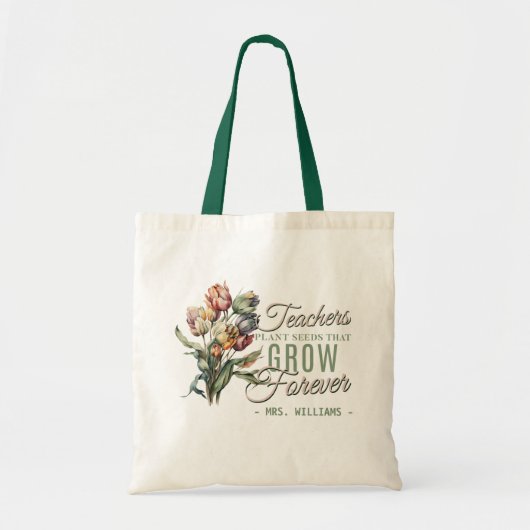Floral Teachers Waardering Canvas tas (Voorkant)