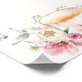 Floral Teacup Bruids Thee Teken Poster (Hoek)