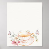 Floral Teacup Bruids Thee Teken Poster (Voorkant)