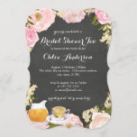 Floral Teacup Chalkboard Vrijgezellenfeest Invite Kaart<br><div class="desc">bruiddoucheuitnodigingen in de Little Bayleigh Store.</div>