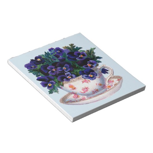 Floral Teacup Classic  Illustratie Notitieblok (Schuin)