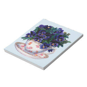 Floral Teacup Classic Illustratie Notitieblok