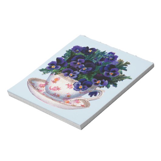 Floral Teacup Classic  Illustratie Notitieblok (Linkerzijde)