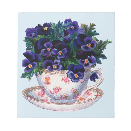 Floral Teacup Classic  Illustratie Notitieblok (Voorkant)