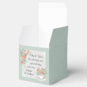 Floral Teacup Elegant Custom Bedankt Bericht Bedankdoosjes (Geopend)