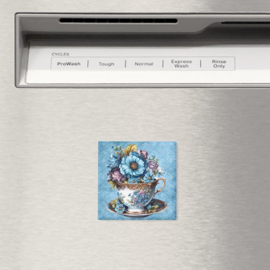 Floral Teacup Koelkast Magneet (Insitu (Vaatwasser))