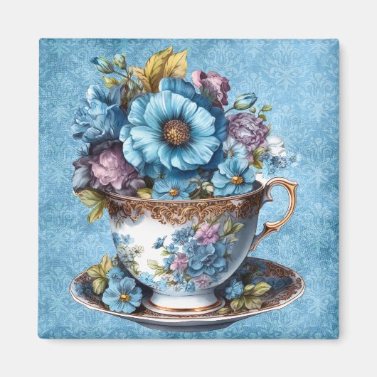 Floral Teacup Koelkast Magneet (Voorkant)