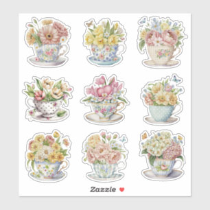 Floral Teacup Sticker