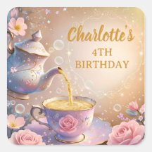 Floral Teacup & Teapot - Pastel Elegant Tea Party