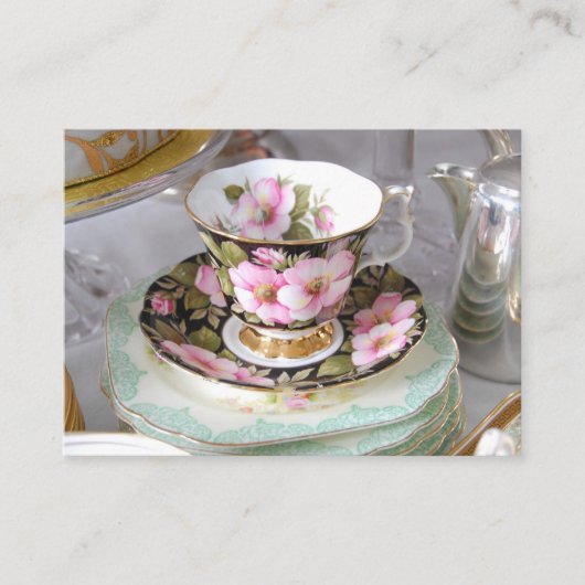  Floral Teacup Visitekaartje (Voorkant)