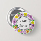  Floral Team Bride Button (Voorkant /achterkant)