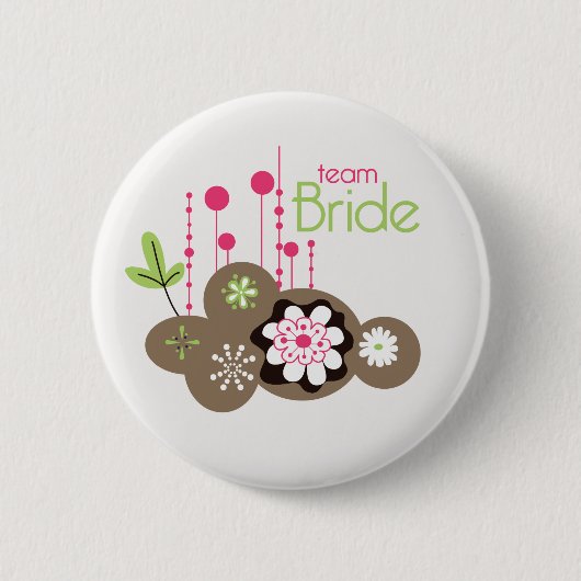 Floral Team Bride Ronde Button 5,7 Cm (Voorkant)
