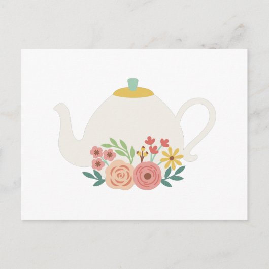 Floral Teapot Briefkaart (Voorkant)
