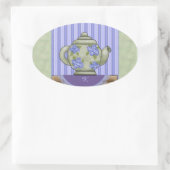Floral Teapot Quilt Block Monogram Sticker (Tas)