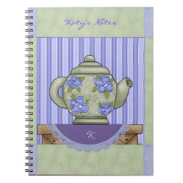 Floral Teapot Quilt Block Notebook Notitieboek